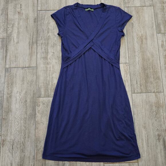 Velvet by Graham & Spencer Cap Sleeve Wrap Midi Dress Women’s M Navy - Picture 1 of 10